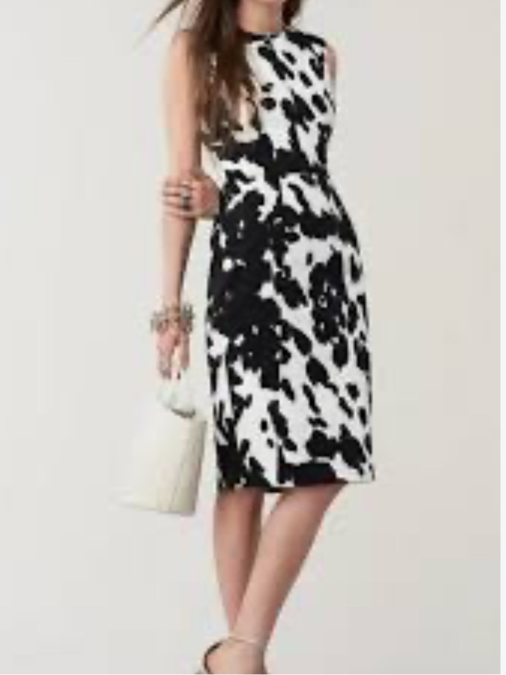 Diane Von Furstenberg Calliope Stretch Twill Sleeveless Cow Print Dress